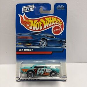 Hot Wheels Red '57 Chevy (1999) Mattel Collector Toy Car #105 Vintage 5 Spoke